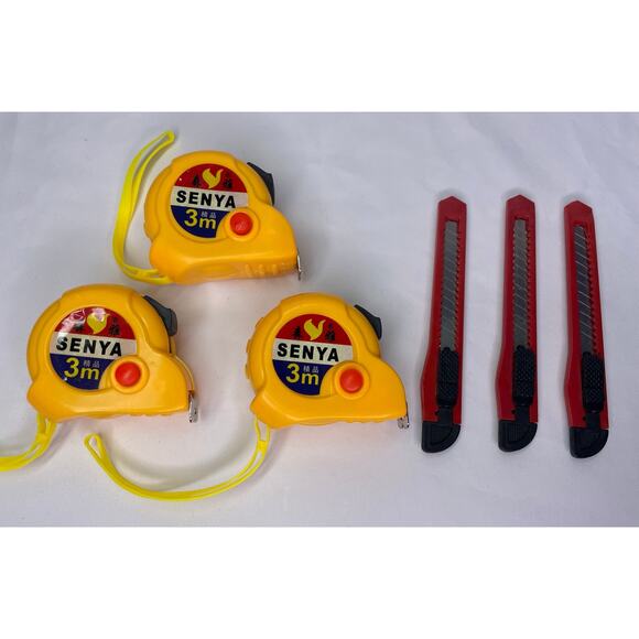 3-Pack 3m Tape Measures & 3 Utility Knives – DIY & Toolbox Essential 6-Piece - Picture 15 of 16